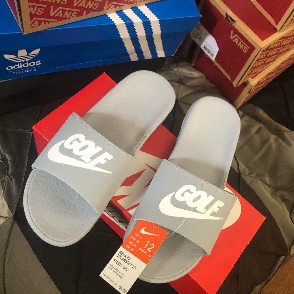Nike gold slides